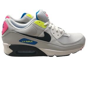 Nike Air Max 90 Shoes Platinum Black Pink Blast Volt DZ4398-001 Men's Size 11.5
